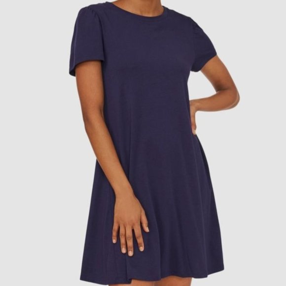 RILEY & RAE Navy Stretch Crew Neck Above the Knee Shift Dress - XS - Picture 2 of 2